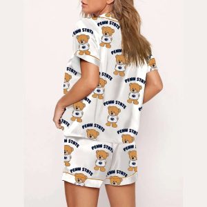 Teddy Bear Penn State Football Print Pajama Set2