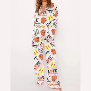 Love Softball Pajama Set1