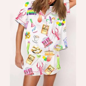 New Orleans Travel Mardi Gras Pajama Set