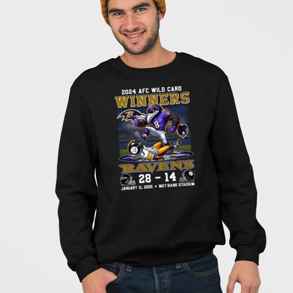 2024 AFC Wild Card Winners Ravens 28-14 Steelers Shirt