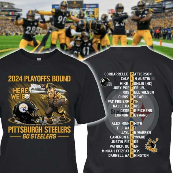 2024 Playoffs Bound Here We Go Steelers Shirt