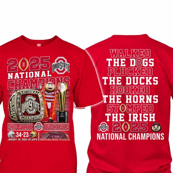 2025 National Champions Ohio State Two-Sided Shirt