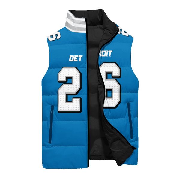 26 Detroit Football 3D Unisex Puffer Vest