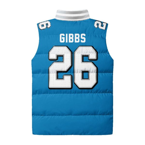 26 Detroit Football 3D Unisex Puffer Vest