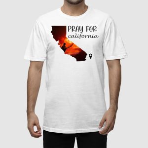 Pray For California Printed V Neck T Shirt 2