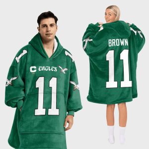 Eagles Captain Brown 11 Football Unisex Blanket Hoodie 2