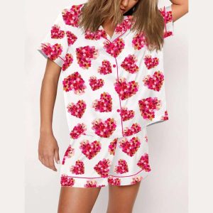 Valentine Day Heart Brushstroke Pajama Set