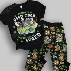 Cheech And Chong Scooby doo Todays Good Mood Is Sponsored By Weed Pajamas Set