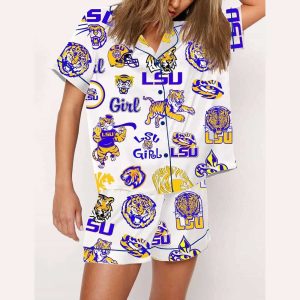 Louisiana State University LSU Short Sleeve Pajama Set