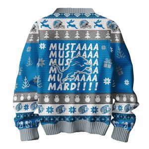 Lions One Pride Mustard Ugly Christmas Sweater2