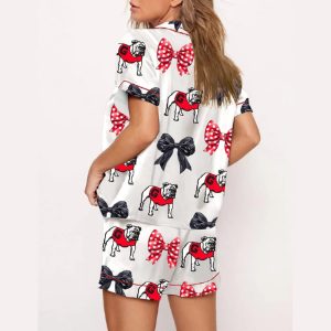 Georgia Football Coquette Bow Pajama Set2