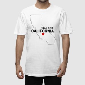 Pray For California Printed Short Sleeved T Shirt 2