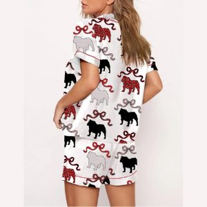 Georgia Bulldog Coquette Bow Pajama Set2