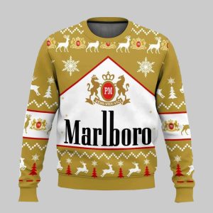 Marlboro Gold Cigarette Ugly Christmas Sweater