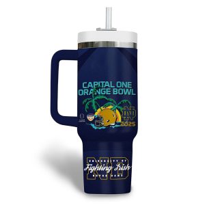 Notre Dame Capital One Orange Bowl 2025 40oz Tumbler With Handle 3