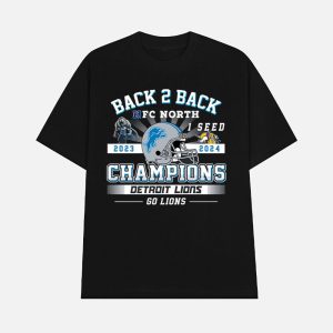 Lions Back 2 Back NFC North 2024 Champions Shirt 2