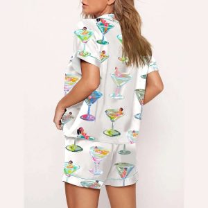 Womens In Martini Print Pajama Set2