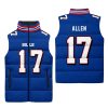 Allen 17 Buffalo Football 3D Unisex Puffer Vest