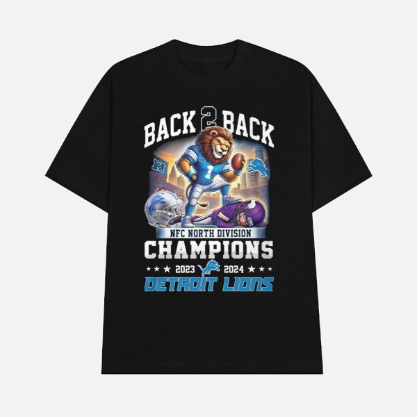 Back 2 Back NFC North Division Champions 2023 2024 Lion Shirt