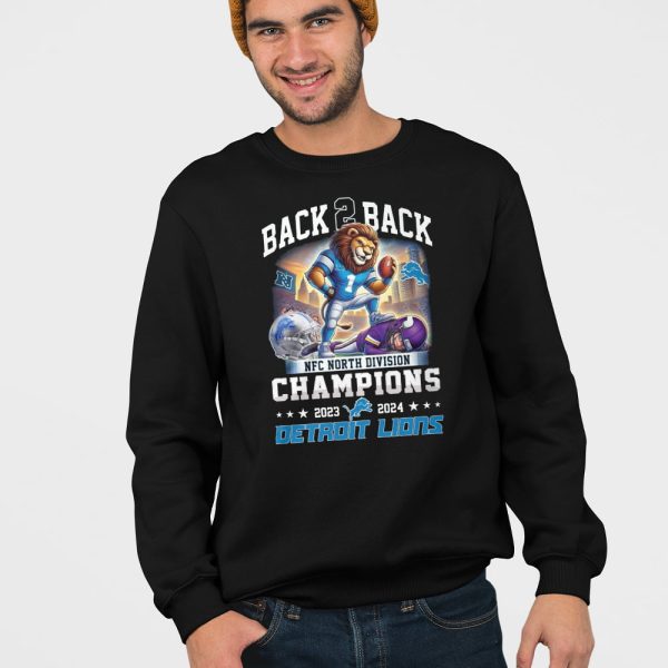 Back 2 Back NFC North Division Champions 2023 2024 Lion Shirt