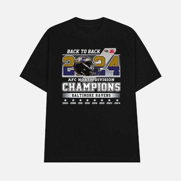 Back To Back 2024 AFC North Division Champions Ravens Shirt