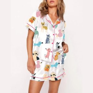 Doodle Dogs Print Pajama Set1