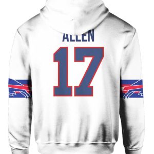 Bills Captain 17 Allen Football Unisex Hoodie 3