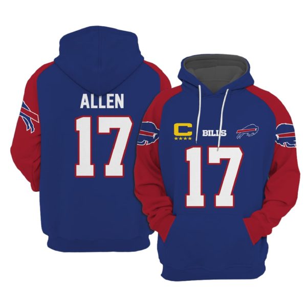 Bills Captain Allen 17 Football Hoodie