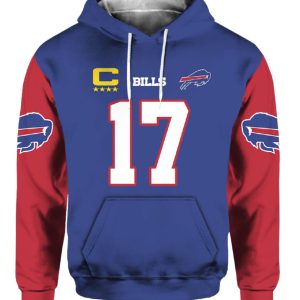 Bills Captain Allen 17 Football Hoodie 2