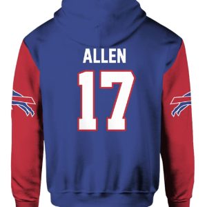 Bills Captain Allen 17 Football Hoodie 3