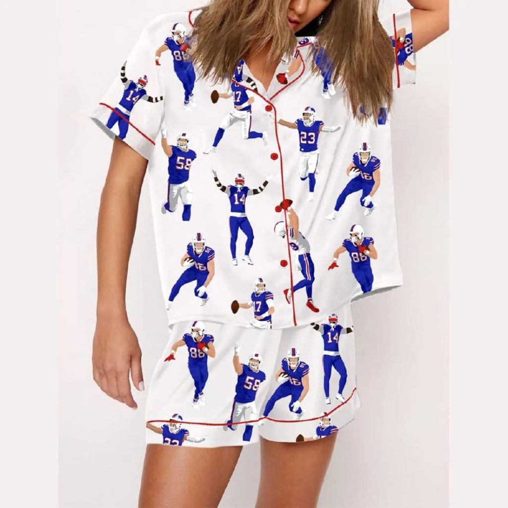 Bills Football Players Pajama Set