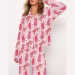 Bohemian Tropical Leopard Art Print Pajama Set