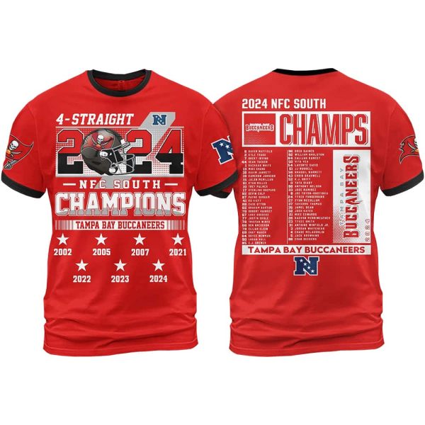 Buccaneers 4-Straight 2024 NFC South Champions Shirt