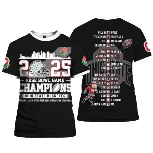 Buckeyes Rose Bowl Game Champions 2025 T-shirt