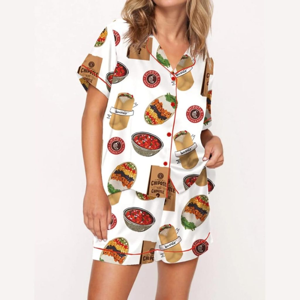 Burritos Bowls Mexican Grill Satin Pajama Set