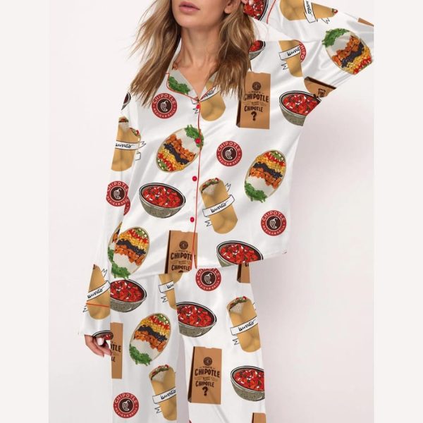 Burritos Bowls Mexican Grill Satin Pajama Set