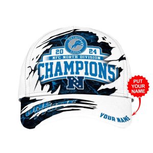 Lions 2024 NFC North Division Champions Personalized Classic Cap