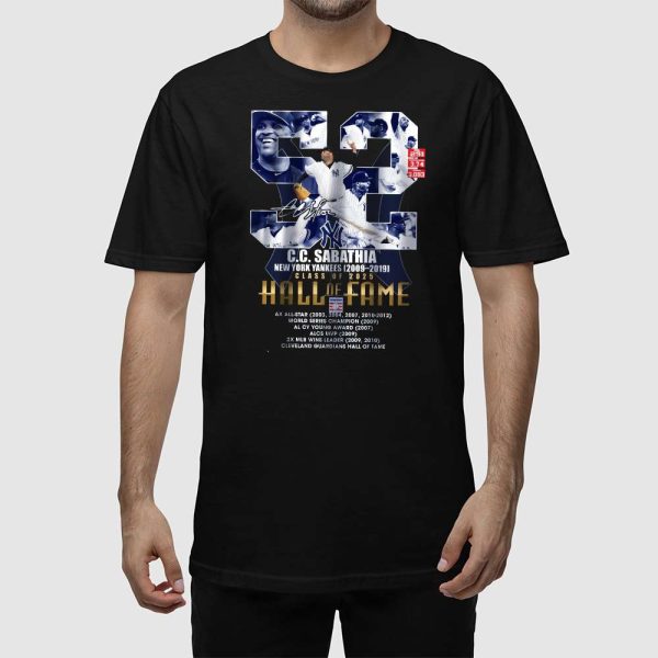 CC Sabathia Yankees 2009-2019 Class Of 2025 Hall Of Fame Shirt