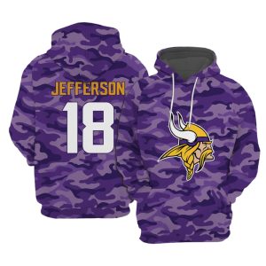 Vikings Jefferson 18 Football Hoodie