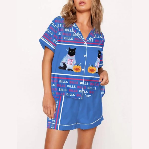 Cat Bills Football Art Print Pajama Set