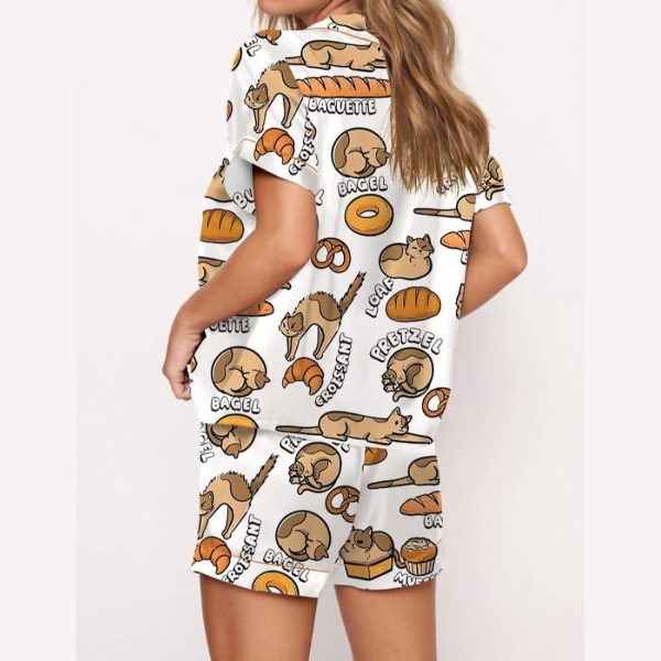 Cat Bread Satin Pajama Set