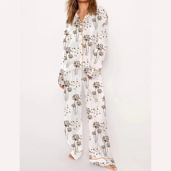 Cat Flower Pajama Set