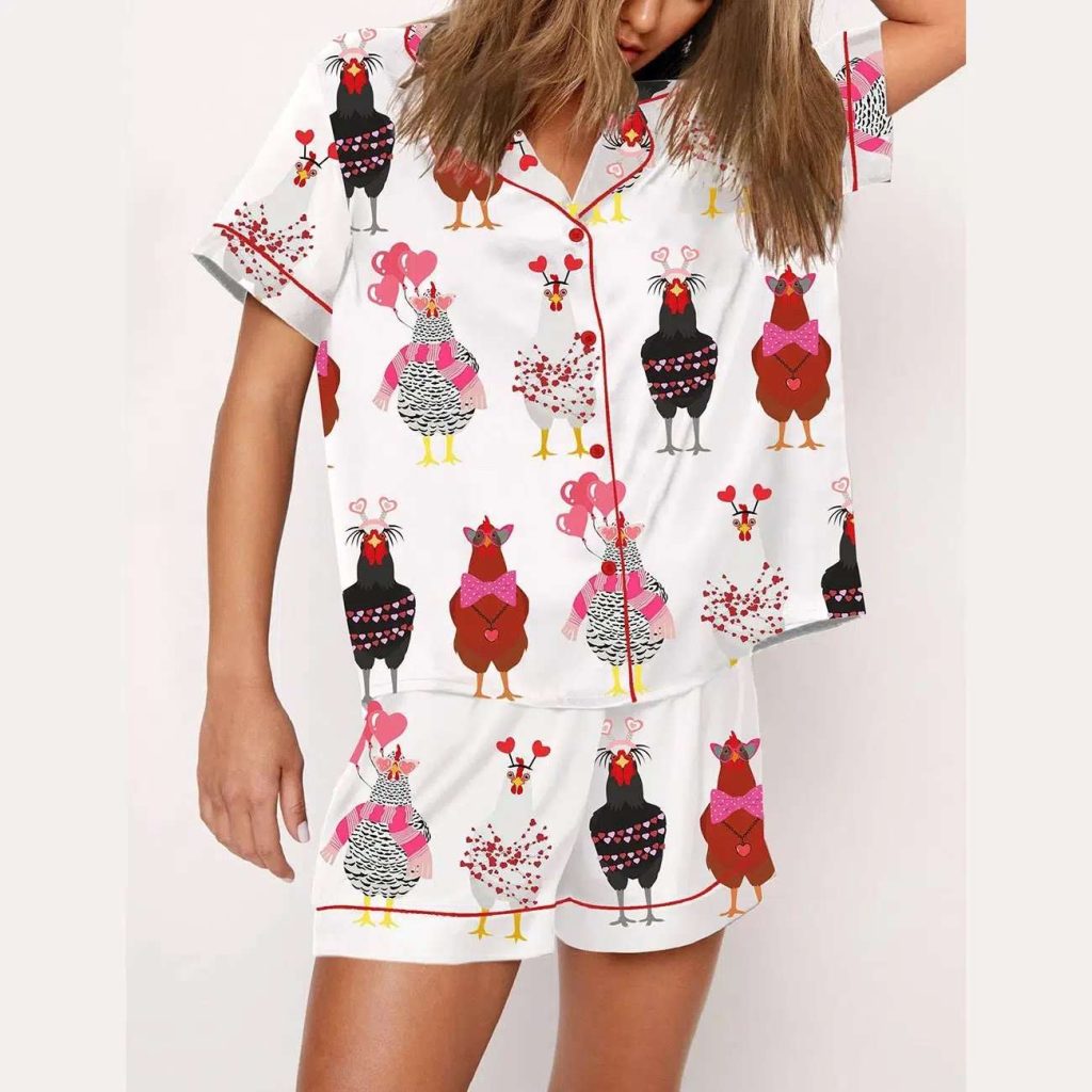 Chicken Valentine Pajama Set