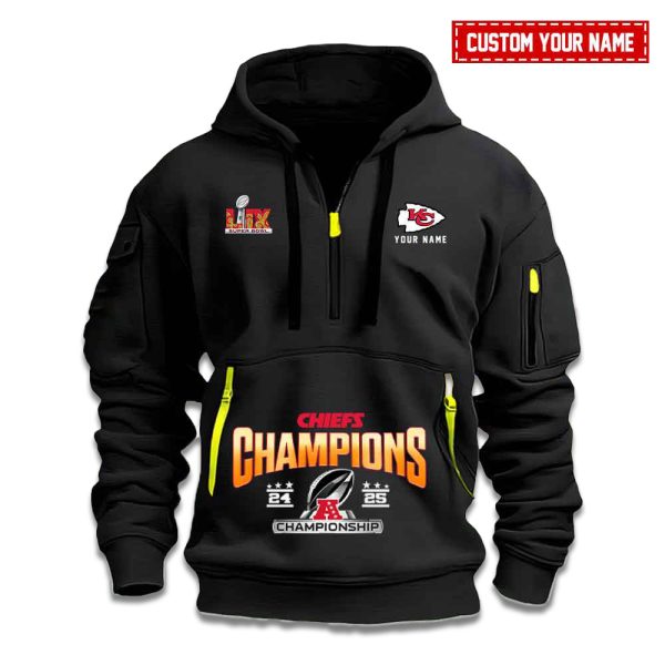 Chiefs AFC Champions 2024 Quarter Zip Hoodie