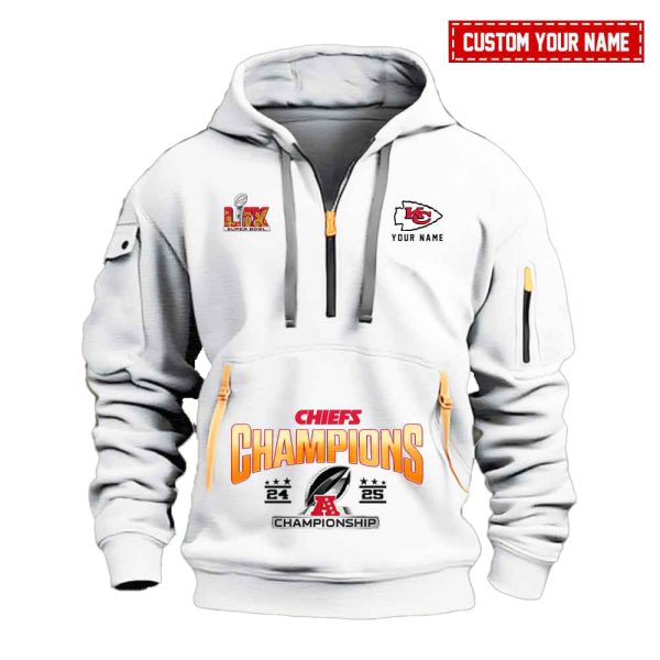 Chiefs AFC Champions 2024 Quarter Zip Hoodie