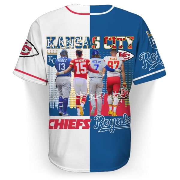 Chiefs Kelce Andy Reid Mahomes Baseball Jersey