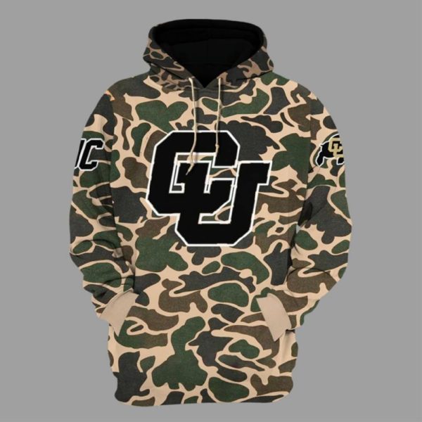 Colorado Football Coach Prime Military Hoodie Camo 2023