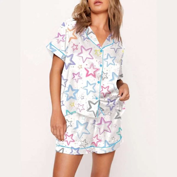 Colorful Stars Print Pajama Set