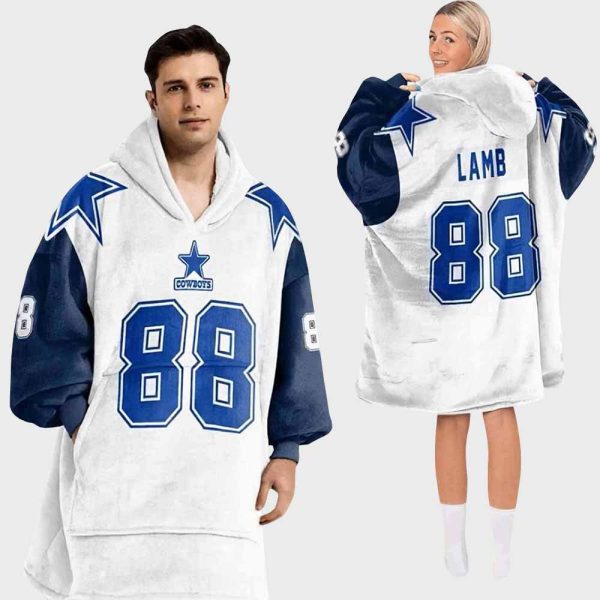 Cowboys Dem Boyz Lamb 88 Football Blanket Hoodie