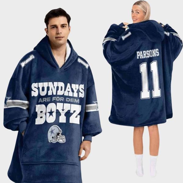 Cowboys Sundays Are For Dem Boyz Football Unisex Blanket Hoodie